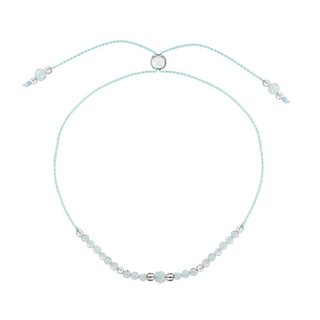 Bransoletka Kamień Urodzeniowy - Marzec srebrna