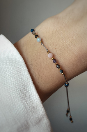 Bransoletka znak zodiaku Strzelec pozlacane kulki 