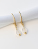 3 cm gold-plated, faceted hoop earrings