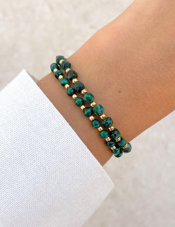 Bransoletki na gumce - malachit z hematytem
