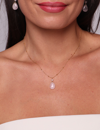 Necklace made of natural stones dendritic agate gold-plated toggle with a pendant