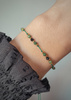 Bracelet natural zoisite stones with ruby, spinel, silk thread