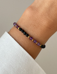 Gummi-Achat-Armband mit Hämatit - Fülle, Zuversicht, Optimismus