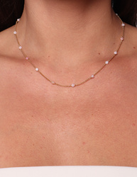 Necklace made of natural stones dendritic agate gold-plated toggle with a pendant