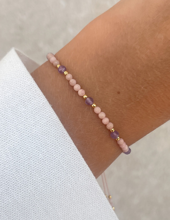 Bracelet Natural Stones Rose Quartz and Rhodochrosite