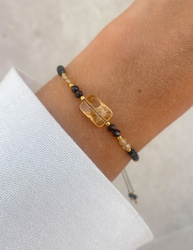 Bransoletka na nici z czarnym turmalinem i cytrynem - ochrona i dobrobyt