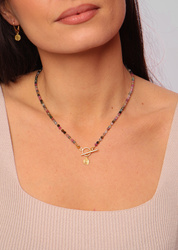 Necklace made of natural spinel stones