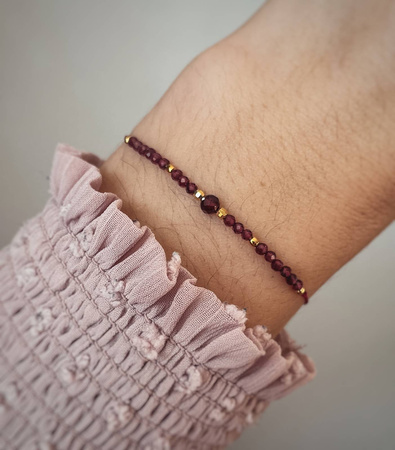 Bransoletka Kamień Urodzeniowy - Styczeń pozłacana