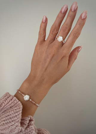 Bracelet Natural Stones Rose Quartz and Rhodochrosite