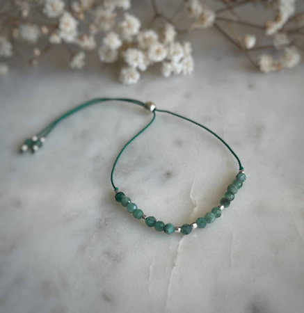 Bransoletka Kamień Urodzeniowy - Maj srebrna