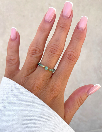 Pierścionek elastyczny - Szmaragd