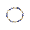 Elastic ring with natural sodalite and moonstone stones
