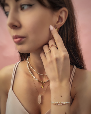 Bransoletka Kamień Urodzeniowy - Kwiecień pozłacana