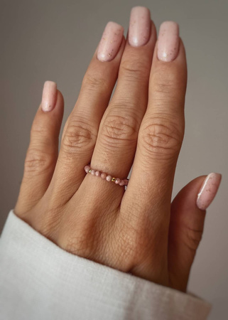 
Ring Elastic Natural Stones Rhodonite Silver Gold-plated
