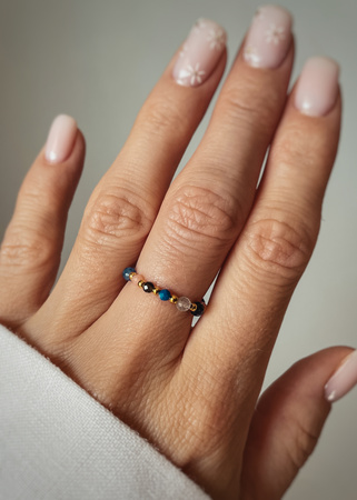 Pierścionek elastyczny znak zodiaku Strzelec pozłacany