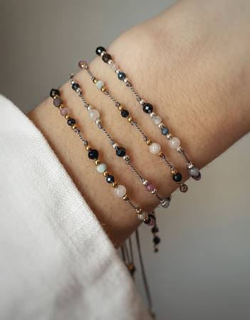 Bracelet with the zodiac sign Libra with gold-plated balls