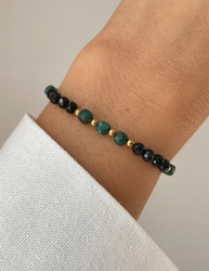 Gummi-Achat-Armband mit Hämatit - Fülle, Zuversicht, Optimismus