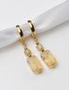 3 cm gold-plated, faceted hoop earrings