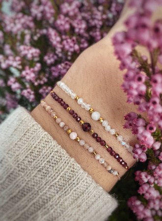 Bransoletka Kamień Urodzeniowy - Styczeń pozłacana