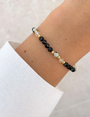 Talizman - czarny turmalin, jaspis dalmatyński, cytryn, hematyt - ochrona i dobrobyt