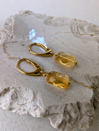 Kolczyki pozłacane z Cytrynem