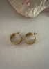 3 cm gold-plated, faceted hoop earrings