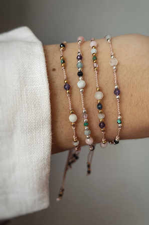 Bransoletka znak zodiaku Ryby srebrne kulki