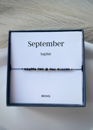 Birthstone Bracelet for September Gold-Plated Silver
