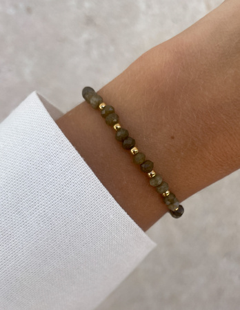 Bransoletka na gumce jadeit oliwkowy - szczęście, pomyślność, spełnienie marzeń