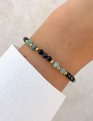 Gummi-Achat-Armband mit Hämatit - Fülle, Zuversicht, Optimismus