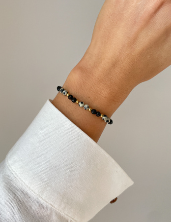 Gummi-Achat-Armband mit Hämatit - Fülle, Zuversicht, Optimismus