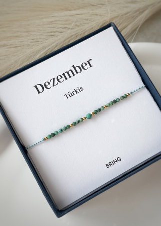 Bransoletka Kamień Urodzeniowy - Grudzień pozłacana