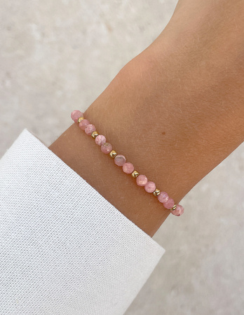 Bransoletka na gumce z rodochrozytu z hematytem - miłość, ochrona, uzdrowienie