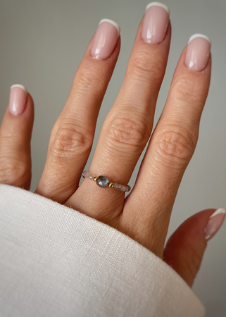 Pierścionek elastyczny labradoryt