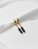 3 cm gold-plated, faceted hoop earrings