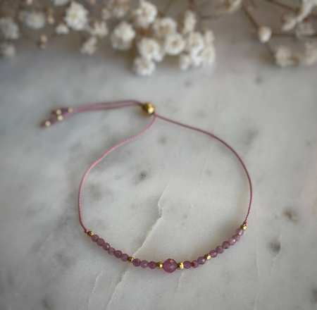 Bransoletka Kamień Urodzeniowy - Październik pozłacana