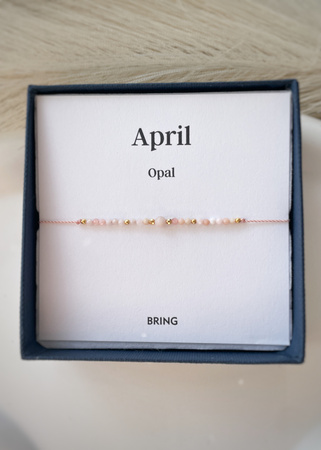 Birthstone Bracelet for April Gold-Plated Silver