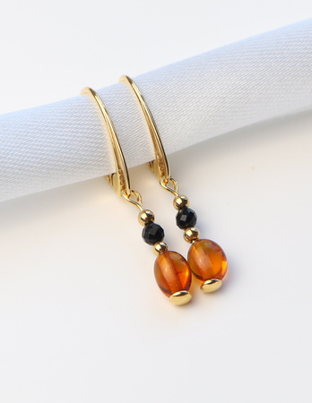 3 cm gold-plated, faceted hoop earrings