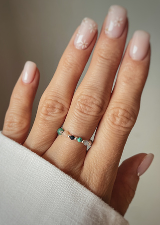 Pierścionek elastyczny znak zodiaku Wodnik srebrny