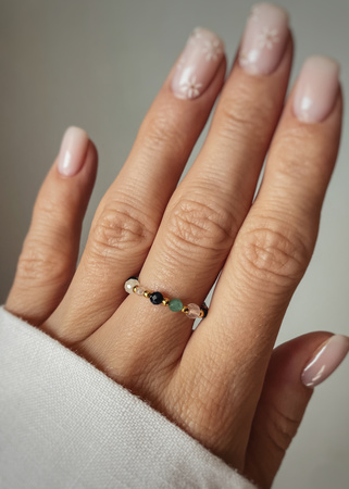 Pierścionek elastyczny znak zodiaku Byk pozłacany