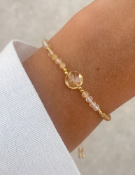 Bracelet Natural Stones Rose Quartz and Rhodochrosite