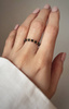 Elastic ring with natural obsidian stones
