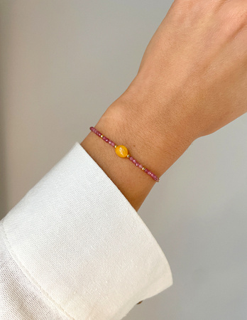 Bracelet Natural Stones Rose Quartz and Rhodochrosite