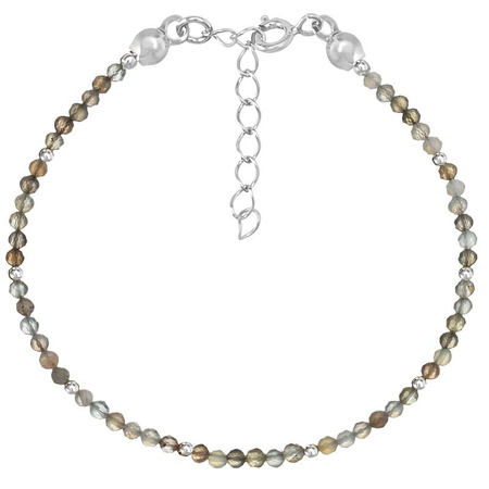 Silver bracelet with natural stones botswana agate 2 mm