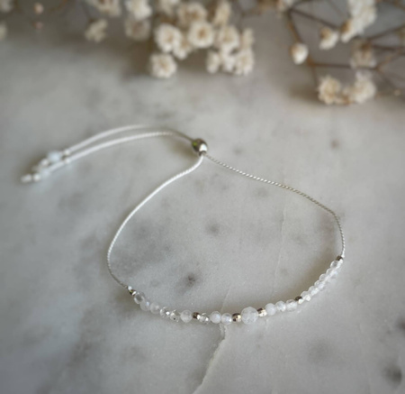 Bransoletka Kamień Urodzeniowy - Czerwiec srebrna