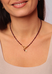 Necklace made of natural spinel stones