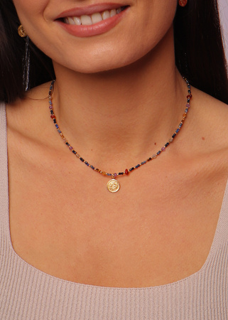 Naszyjnik Znak Zodiaku Panna Kamienie Naturalne z Zawieszką