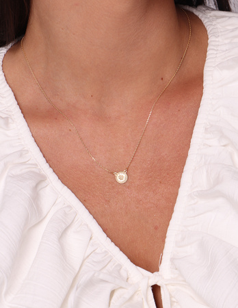 Necklace made of natural stones dendritic agate gold-plated toggle with a pendant