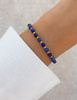 Bransoletka na gumce z lapis lazuli z hematytem - szczęście, dobrobyt, mądrość i odwaga