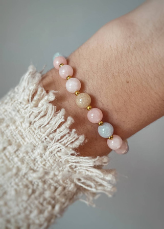 Bransoletka na gumce z Jadeitów